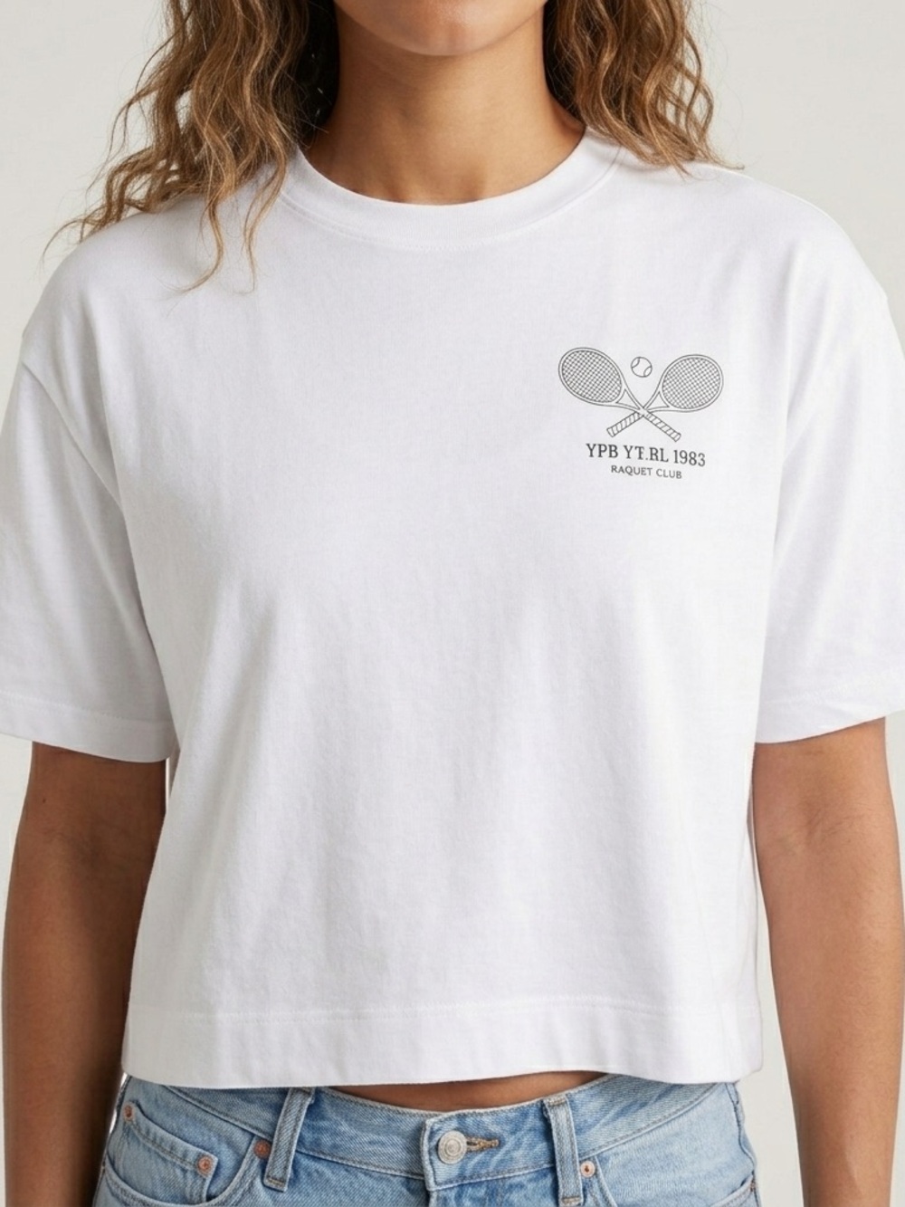 NWT YPB Abercrombie & Fitch Racquet Club Cropped Graphic Tee - Extra Small